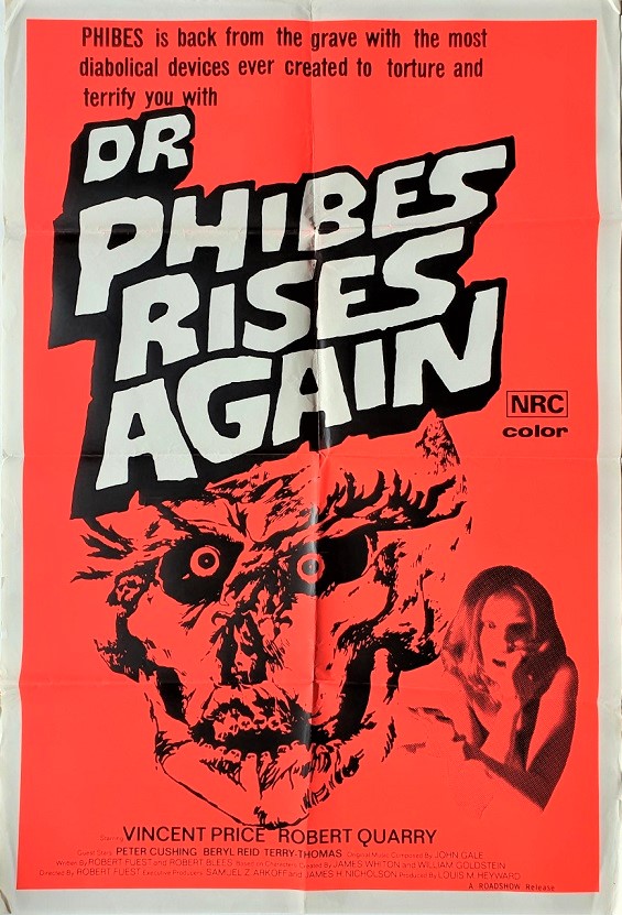 dr phibes rises again australian one sheet poster with Vincent Price 1972