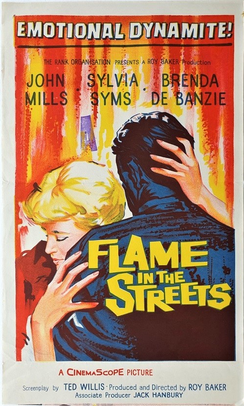 flame in the streets NZ daybill poster with john mills and sylvia syms