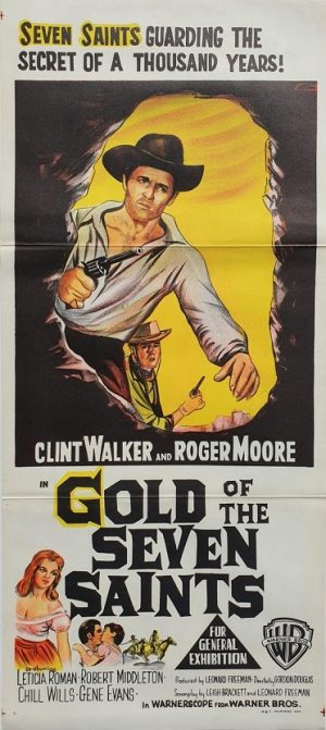 gold of the seven saints australian daybill poster with roger moore 1961
