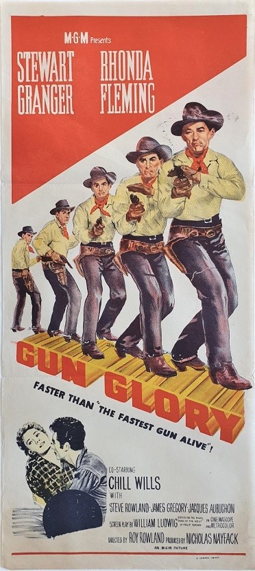 gun glory australian daybill poster with stewart granger 1957