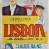 lisbon australian daybill poster with maureen o'hara and ray millard 1956