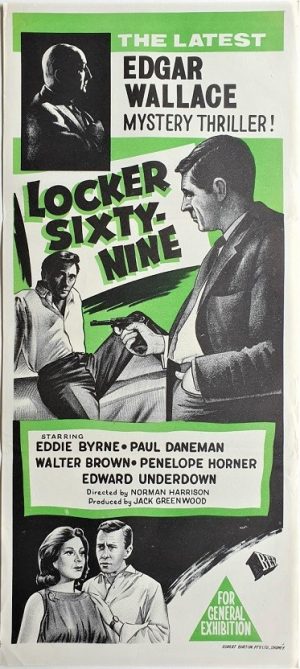 locker sixty-nine daybill poster edgar wallace crime, drama, thriller 1962