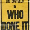 Abbot and Costello in Who Done It Daybill poster 1940's
