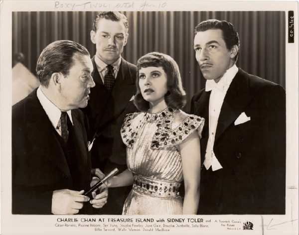 Charlie Chan At Treasure Island 1939 US Still with Sidney Toler and Cesar Romero