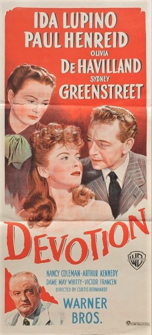 Devotion daybill poster with Ida Lupino, Paul Henreid and Olivia DeHavilland 1946