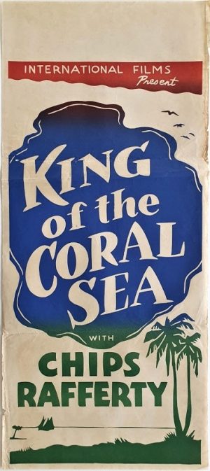 King of the coral sea australian daybill poster with Chips Rafferty 1954