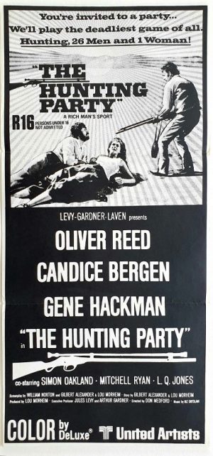 The hunting party daybill poster with Oliver Reed, Candice Bergen and Gene Hackman 1971