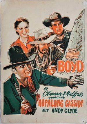 Hopalong Cassidy New Zealand daybill poster with William Boyd and Andy Clyde