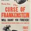 the curse of frankenstein daybill poster Hammer Horror Production with Peter Cushing, Hazel Court and Christopher Lee 1957