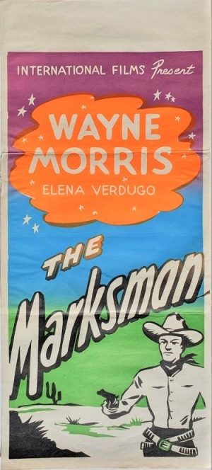 the marksman new zealand daybill poster staring wayne morris 1956