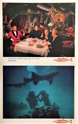 20,000 leagues under the sea lobby cards with kirk douglas and james mason by walt disney 1960 rerelease