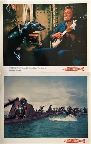 20,000 leagues under the sea lobby cards with kirk douglas and james mason by walt disney 1960 rerelease