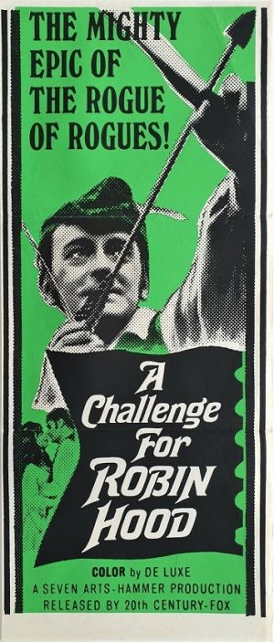 A challenge for Robin Hood australian daybill poster for this Hammer Production 1967