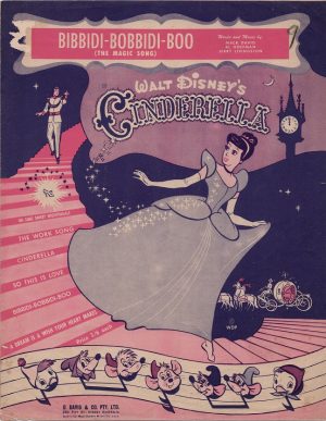 Cinderella 1950 Australian sheet music Walt Disney