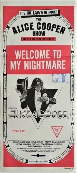 Welcome to my nightmare the Alice Cooper show australian daybill poster with artwork by Drew Struzan (3)