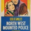 north west mounted police australian daybill poster with Gary Cooper 1958 rerelease