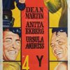 4 for Texas daybill movie poster with Frank Sinatra, Dean Martin and Ursula Andress 1963