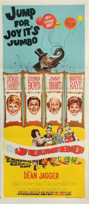 Jumbo daybill movie poster about a circus elephant