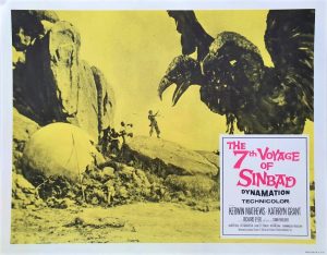 the 7th voyage of sinbad 1958 re-release lobby card from 1975 with a Ray Harryhausen monster (7)