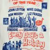 Every day's a holiday New Zealand daybill poster with Freddie and the dreamers and Ron Moody 1964