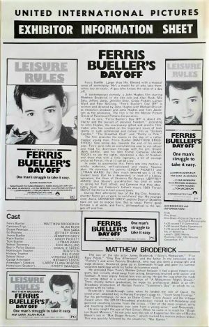 Ferris Bueller's day off Australian Press Sheet (4)