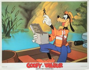 Goofy and Wilbur 1939 Walt Disney 1990's re-release US Lobby Card