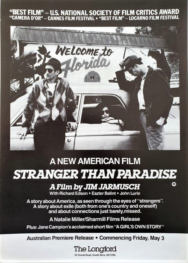 Stranger than paradise Australian Flyer by Jim Jarmusch 1984