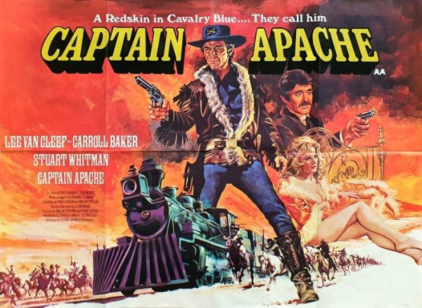 captain apache UK quad poster with artwork by Tom Chantrell 1971 staring Lee Van Cleef