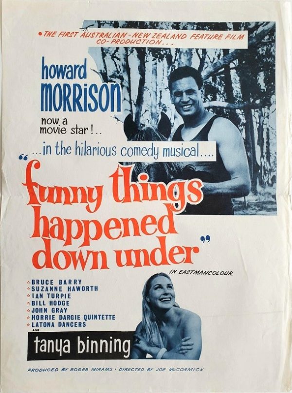 funny things happened down under new zealand daybill poster with Howard Morrison and Olivia Newton-john 1966
