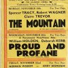 1956 UK Playbill for the Prince of Wales cinema Hollywell with The Mountain with Spencer Tracy, Proud and Profane with William Holden and Up In The World with Norman Wisdom (1)