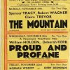 1956 UK Playbill for the Prince of Wales cinema Hollywell with The Mountain with Spencer Tracy, Proud and Profane with William Holden and Up In The World with Norman Wisdom (1)