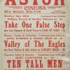 1951 UK Astor cinema window card with Take One False Step with William Powell & Shelley Winters, Valley Of The Eagles with Jack Warner & Nadia Gray, Ten Tall Men with Burt Lancaster, When You're Smiling with Frankie Laine
