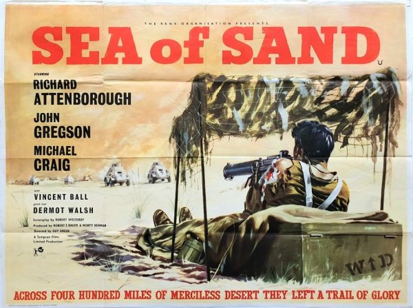 Sea Of Sand Uk Quad Poster with Richard Attenborough and John Gregson LRDG WW2 film 1958