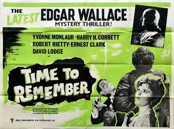 Time To Remember UK Quad Poster Edgar Wallace mystery thriller 1962