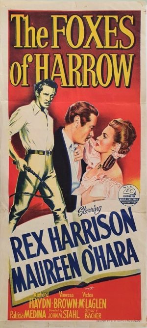 the foxes of harrow australian daybill movie poster with Rex Harrison and Maureen O'Hara 1947