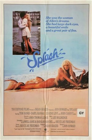 Splash australian one sheet movie poster with Tom Hanks and Daryl Hannah