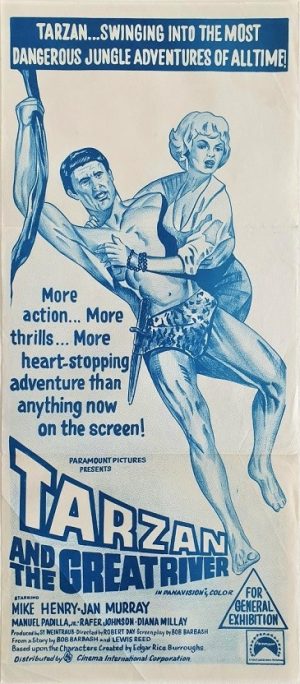 Tarzan and the great river Australian daybill poster re-release blue 1967