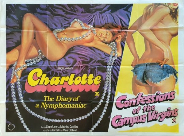 Charlotte and Confessions of the Campus Virgins UK Sexploitation Adult Quad Poster by Tom Chantrell (8)