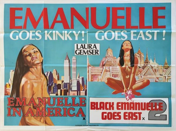 Emanuelle in America and Black Emanuelle Goes East UK Adult Quad Poster by Sam Peffer (2)