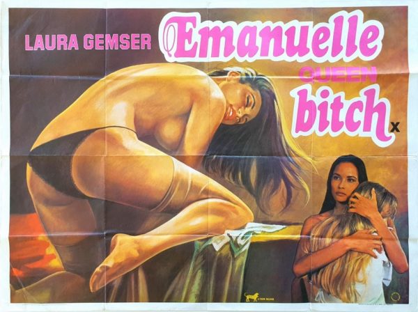 Emanuelle queen bitch UK Sexploitation Adult Quad Poster with Laura Gemser (1)