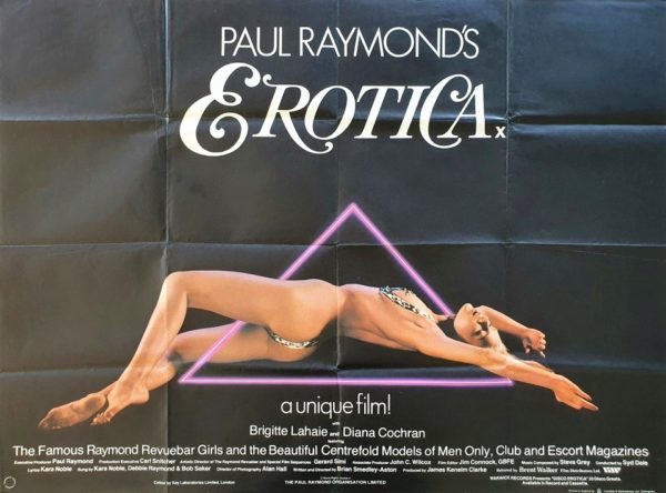 Paul Raymond's Erotica UK Sexploitation Adult Quad Poster 1982