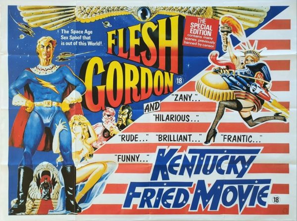 Flesh Gordon and Kentucky Fried Movie UK Sexploitation Adult Quad Poster by Sam Peffer (2)
