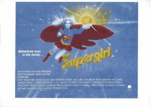 Supergirl 1984 UK Window Card