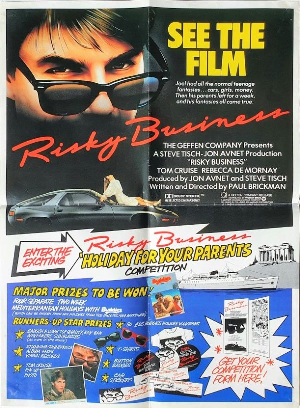 Risky Business UK Competition Poster with Tom Cruise