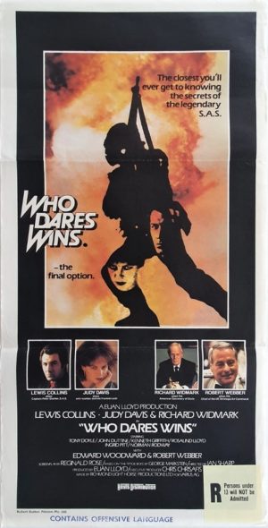 Who Dare Wins Australian Daybill Poster with Lewis Collins