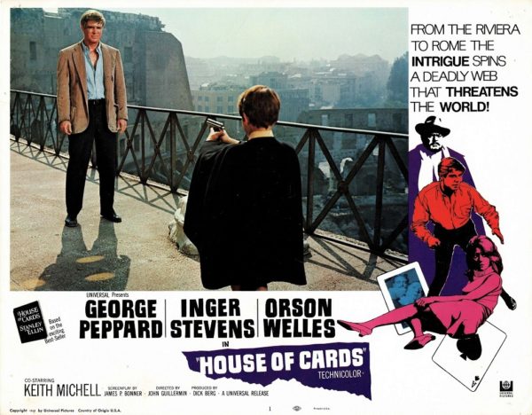 House of Cards US Lobby Card With George Peppard and Orson Welles (1)