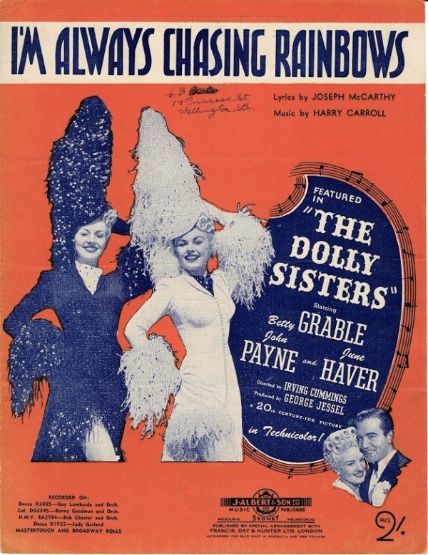 The Dolly Sisters Sheet Music with Betty Grable and June Haver