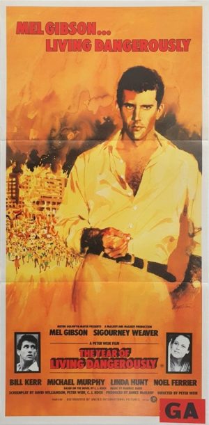 The Year Of Living Dangerously Australian Daybill Poster with Mel Gibson