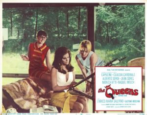 The Queens 1967 US Lobby Card with Raquel Welsh and Claudia Cardinale