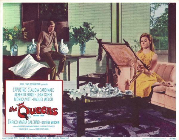 The Queens 1967 US Lobby Card with Raquel Welsh and Claudia Cardinale